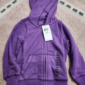 New Ralph Lauren Polo Toddler Girl Purple Hoodie 3T